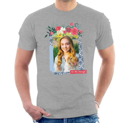 Holly-Hobbie-Be-The-Change-Floral-Border-Mens-T-Shirt