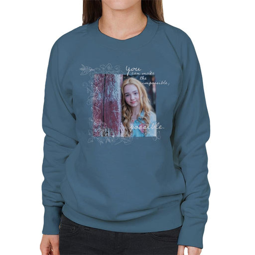 Holly-Hobbie-You-Can-Make-The-Impossible-Possible-White-Text-Womens-Sweatshirt