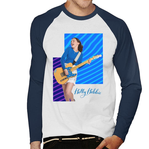 Holly-Hobbie-Playing-Guitar-Mens-Baseball-Long-Sleeved-T-Shirt