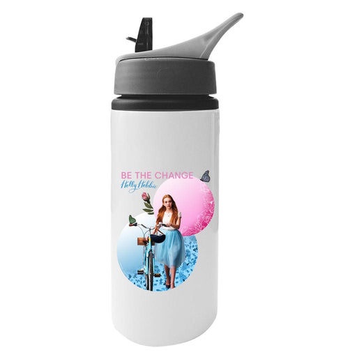 Holly-Hobbie-Holding-Her-Bike-Aluminium-Water-Bottle-With-Straw